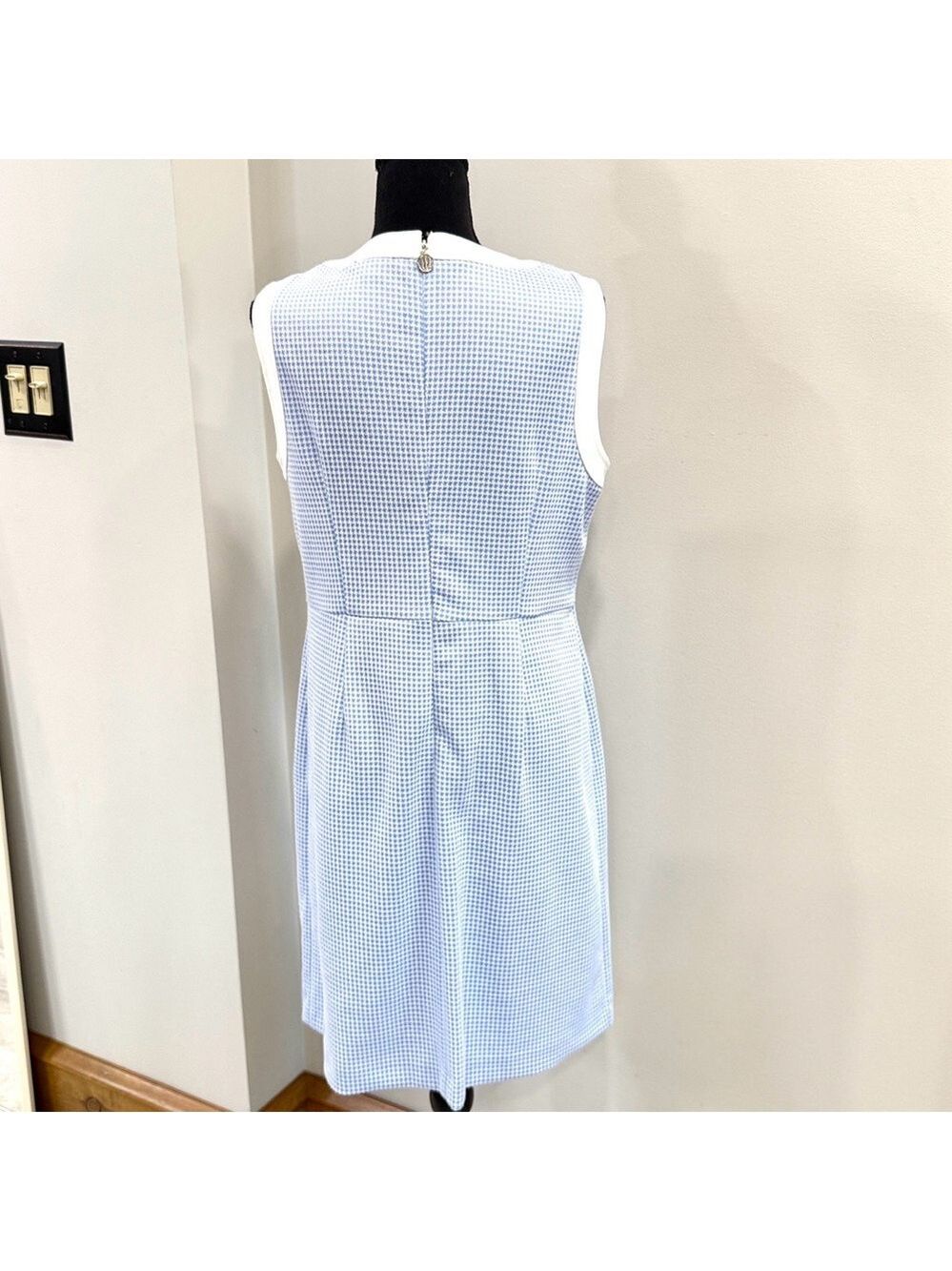 Tommy Hilfiger Women's Mini Houndstooth Knit Dress in Kentucky Blue size 10 - Picture 6 of 8